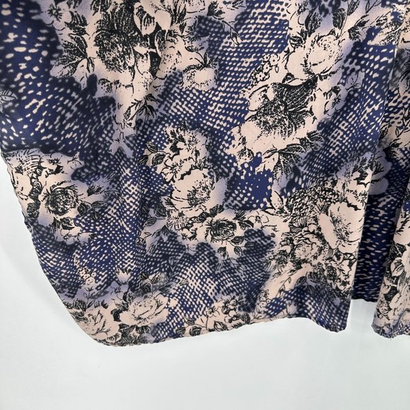 Kirious Kimono Top Womens Open Short Sleeve Lightweight Floral Beige, Blue S/M - Picture 9 of 9